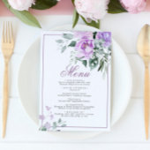 Eucalyptus Violet Bloemen Trouwmenu 5x7 Menu