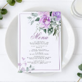 Eucalyptus Violet Bloemen Trouwmenu 5x7 Menu