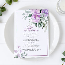 Eucalyptus Violet Bloemen Trouwmenu 5x7 Menu