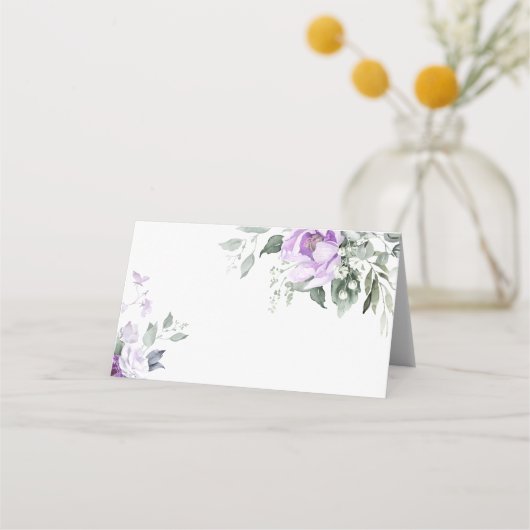 Eucalyptus Violet Bloemen Trouwplaats Kaart Plaatskaartje (Achterkant)