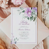 Eucalyptus Violet Flowers Baby in Bloom Shower Kaart