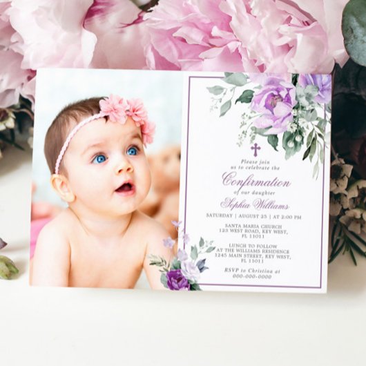 Eucalyptus Violet Flowers Fotomeisje bevestiging Kaart