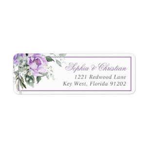 Eucalyptus Violet Flowers Retouradreslabel Etiket