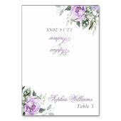 Eucalyptus Violet Flowers Trouwtafel Kaart (Voorkant)