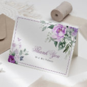 Eucalyptus Violet Flowers Wedding Dank je wel kaar Bedankkaart