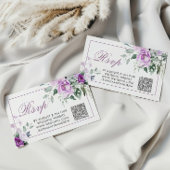 Eucalyptus Violet Flowers Wedding QR Code RSVP Informatiekaartje