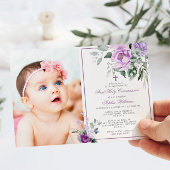 Eucalyptus Violet Fotomeisje Eerste Heilige Commun Kaart