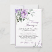 Eucalyptus Violet Sympathie Geheugen Dankjewel Kaa Bedankkaart (Voorkant)