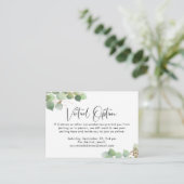 Eucalyptus Virtual Option Baby shower Party Informatiekaartje (Staand voorkant)