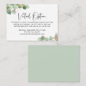 Eucalyptus Virtual Option Baby shower Party Informatiekaartje (Voorkant / Achterkant)