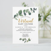 eucalyptus virtueel Baby shower uitnodiging (Staand voorkant)