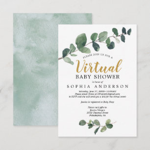 eucalyptus virtueel Baby shower uitnodiging