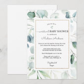 Eucalyptus Virtuele Baby Shower Kaart (Voorkant / Achterkant)