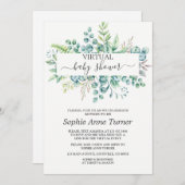 Eucalyptus virtuele Baby shower per post laden Kaart (Voorkant / Achterkant)
