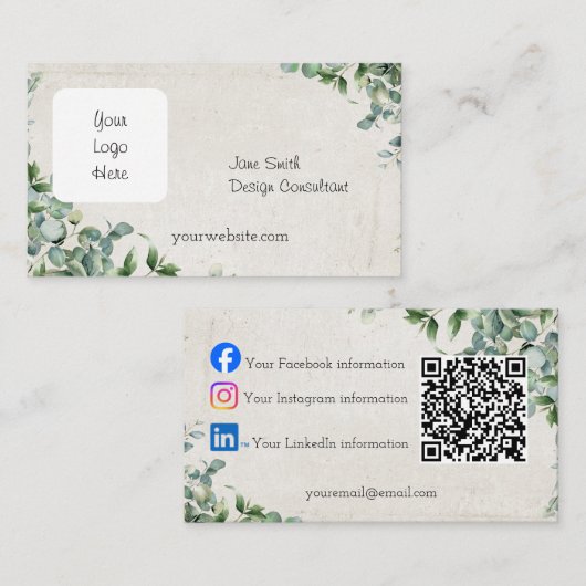 eucalyptus visitekaartje (Voorkant / Achterkant)