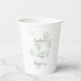 Eucalyptus & Vlinder Botanische Huwelijksfeest Papieren Bekers