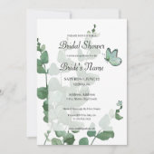 Eucalyptus vlinder bruids douche uitnodiging (Voorkant)