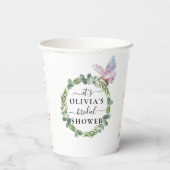 Eucalyptus Vlinder Bruidsfeest Papieren Bekers (Achterkant)