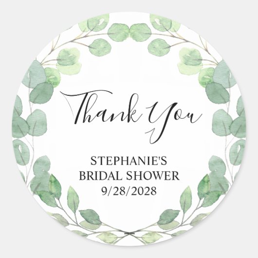 Eucalyptus Vrijgezellenfeest Bedankt Ronde Sticker (Voorkant)