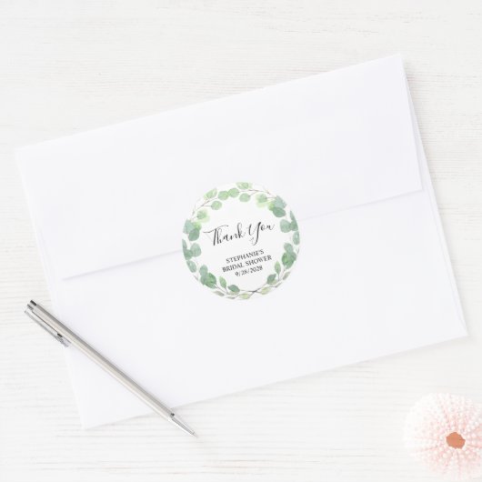 Eucalyptus Vrijgezellenfeest Bedankt Ronde Sticker (Envelop)