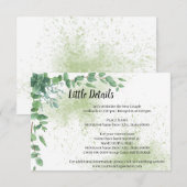 Eucalyptus Vrijgezellenfeest bruiloft - Details be Informatiekaartje (Voorkant / Achterkant)