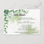 Eucalyptus Vrijgezellenfeest bruiloft - Details be Informatiekaartje (Voorkant)