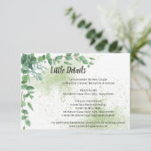 Eucalyptus Vrijgezellenfeest bruiloft - Details be Informatiekaartje (Staand voorkant)