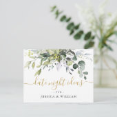 Eucalyptus Vrijgezellenfeest Datum nacht Ideale ka Briefkaart (Staand voorkant)