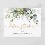 Eucalyptus Vrijgezellenfeest Datum nacht Ideale ka Briefkaart<br><div class="desc">Voor verdere aanpassing,  te klikken gelieve de "pas verder"verbinding aan en ons ontwerphulpmiddel te gebruiken om deze sjabloon te wijzigen. Neem contact met me op als je hulp of overeenkomende objecten nodig hebt.</div>