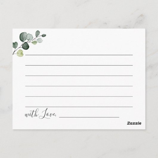 Eucalyptus Vrijgezellenfeest Datum nacht Ideale ka Briefkaart (Achterkant)