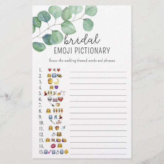 Eucalyptus - vrijgezellenfeest emoji pictionary ga (Voorkant)