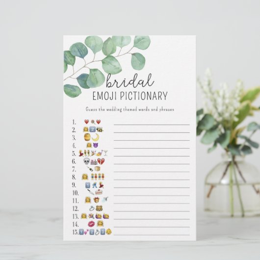 Eucalyptus - vrijgezellenfeest emoji pictionary ga (Staand voorkant)