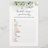 Eucalyptus vrijgezellenfeest emoji pictionary game (Voorkant)