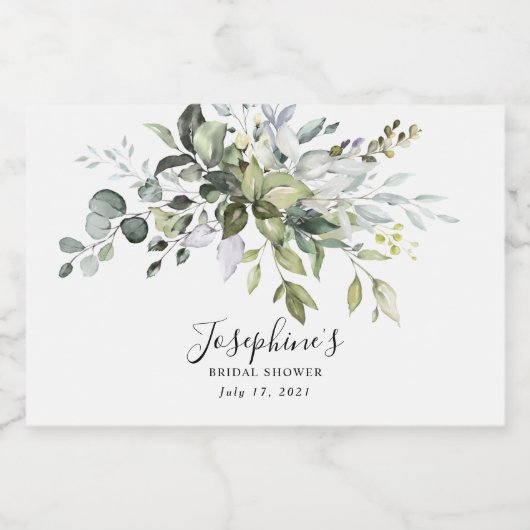 Eucalyptus Vrijgezellenfeest Favor Liquor Flesetik Likeurfles Etiket (Enkel label)