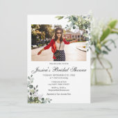 Eucalyptus Vrijgezellenfeest FOTO-uitnodiging Kaart (Staand voorkant)