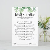 Eucalyptus Vrijgezellenfeest Game Zou ze liever wi (Staand voorkant)