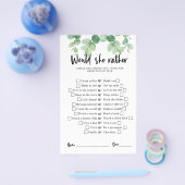 Eucalyptus Vrijgezellenfeest Game Zou ze liever wi Flyer (Enkel)