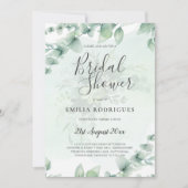 Eucalyptus VRIJGEZELLENFEEST Greenery Gold QR Code Kaart (Voorkant)