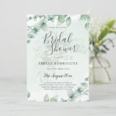 Eucalyptus VRIJGEZELLENFEEST Greenery Gold QR Code Kaart (Staand voorkant)