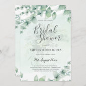 Eucalyptus VRIJGEZELLENFEEST Greenery Gold QR Code Kaart (Voorkant / Achterkant)