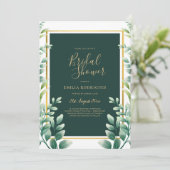 Eucalyptus VRIJGEZELLENFEEST Greenery Gold QR Code Kaart (Staand voorkant)
