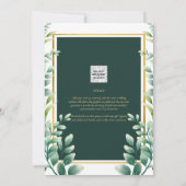 Eucalyptus VRIJGEZELLENFEEST Greenery Gold QR Code Kaart (Achterkant)