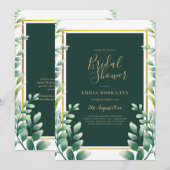 Eucalyptus VRIJGEZELLENFEEST Greenery Gold QR Code Kaart (Voorkant / Achterkant)