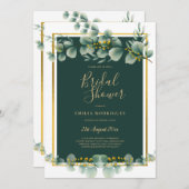 Eucalyptus VRIJGEZELLENFEEST Greenery Gold QR Code Kaart (Voorkant / Achterkant)