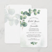 Eucalyptus Vrijgezellenfeest Greenery Invitation Notitiekaartje (Voorkant / Achterkant)