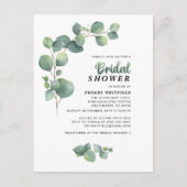 Eucalyptus Vrijgezellenfeest Greenery Succulent Uitnodiging Briefkaart (Voorkant)