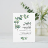Eucalyptus Vrijgezellenfeest Greenery Succulent Uitnodiging Briefkaart (Staand voorkant)