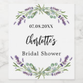 Eucalyptus vrijgezellenfeest lavendel wijn etiket (Enkel label)