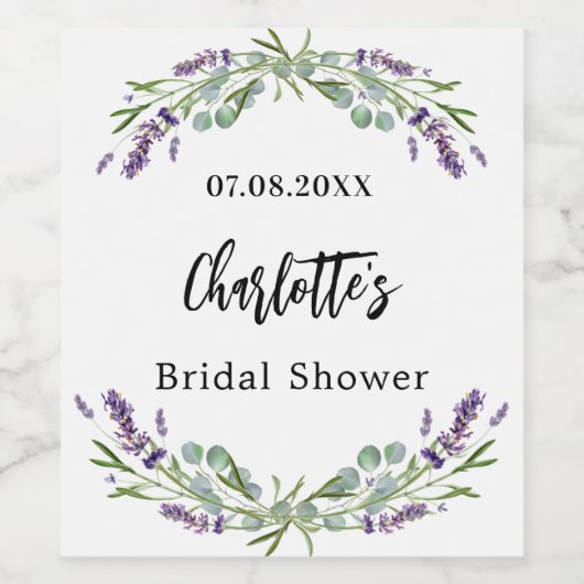 Eucalyptus vrijgezellenfeest lavendel wijn etiket (Enkel label)