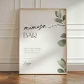 Eucalyptus Vrijgezellenfeest Mimosa Bar Reclamebord Met Voetstuk
